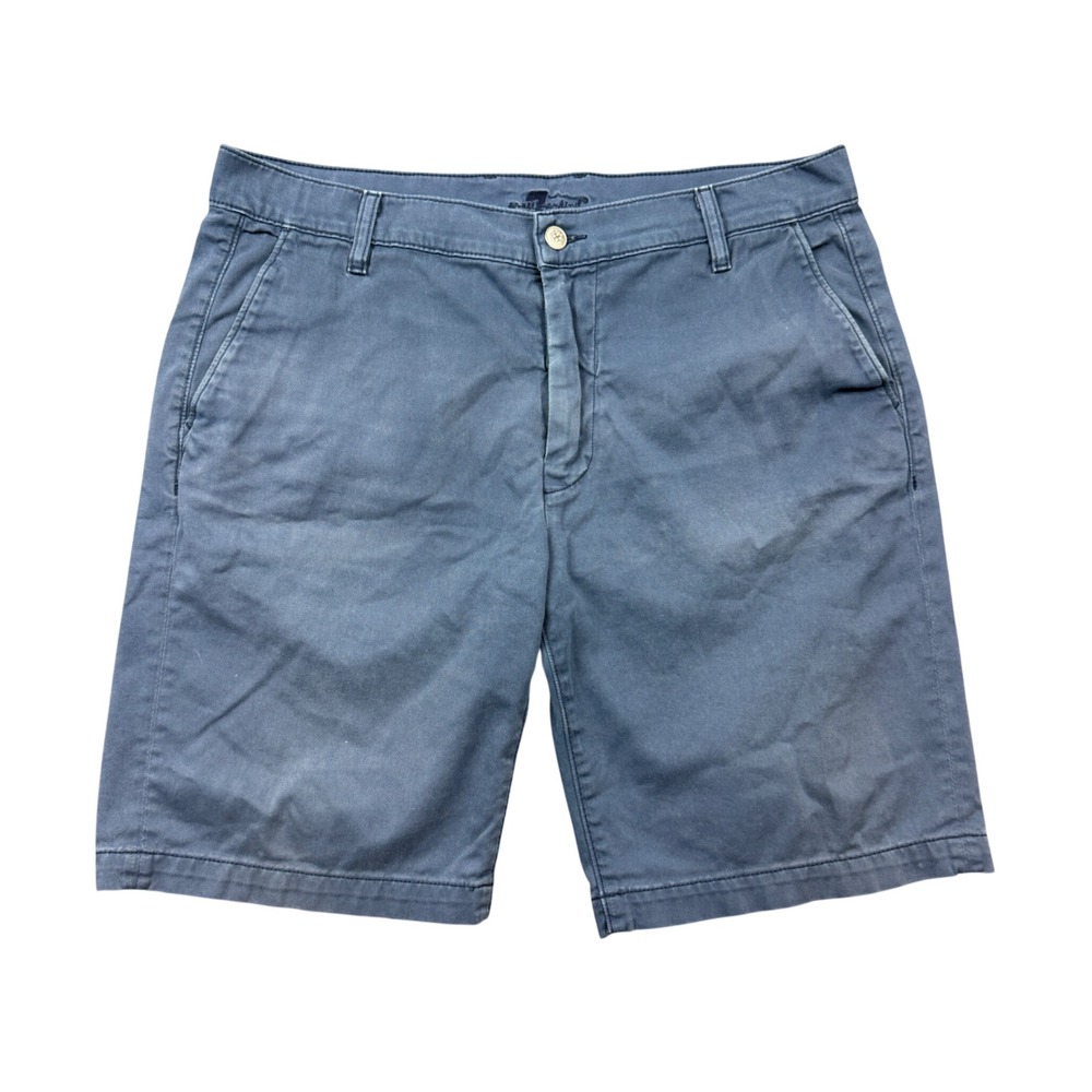 7 For All Mankind Mens 36 Shorts Blue Chino 9" Stretch Cotton Minimalist